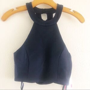 My Michelle padded halter neck cross back crop top size 7